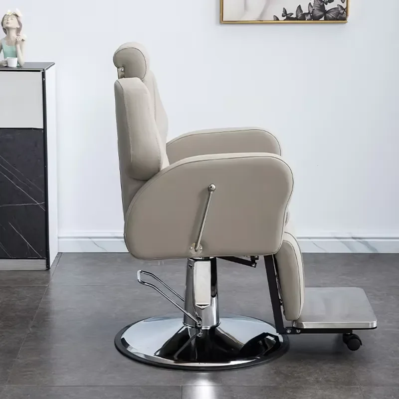 Premium Hydraulic Barber Chair Reclining Stainless Steel Base High Density Foam Beauty Shop Professional Equipment