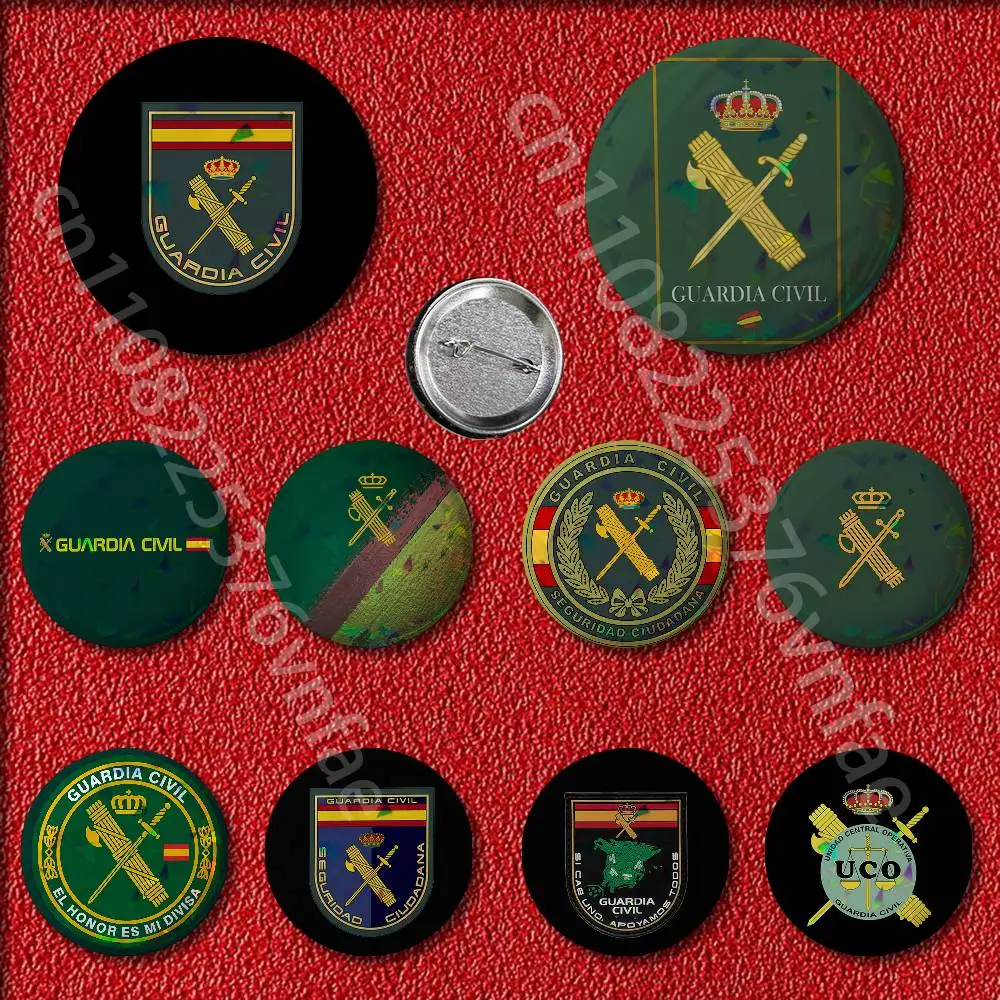 

Spanish Guard Civil Emblem Badges Badge 25mm 32mm 44mm 58mm 75mm Round Pin Brooch Adornment Souvenir Cosplay Gift