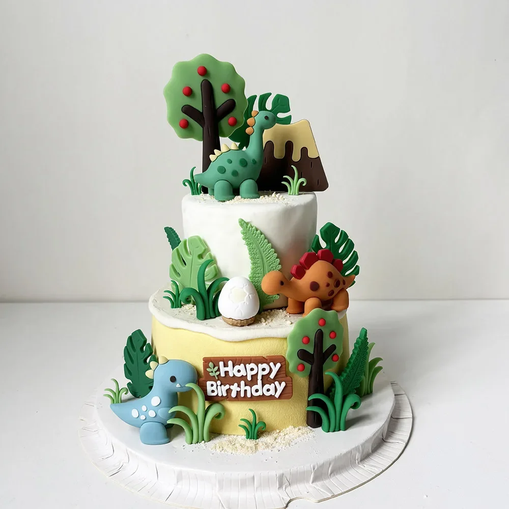 Mehrere Set Dinosaurier Kuchen Topper Antike Dino Party Dekor Alles Gute zum Geburtstag Kuchen Dekoration Jugendliche Dino Thema Party Requisiten – Detail 2