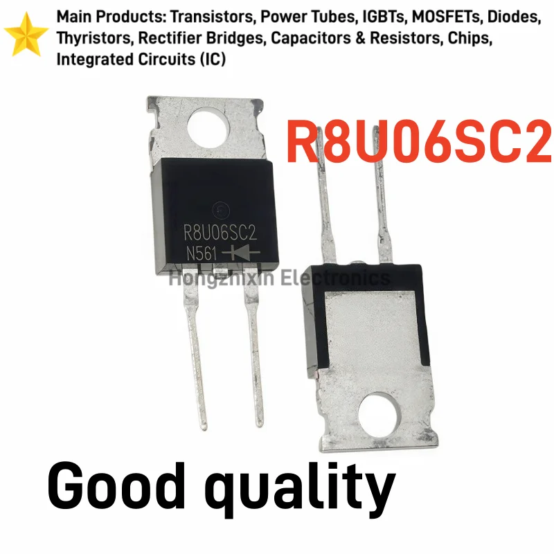 10PCS NEW R8U06SC2 TO-220-2 Ultrafast Recovery Rectifier Diode Power Rectifier Electronic Components
