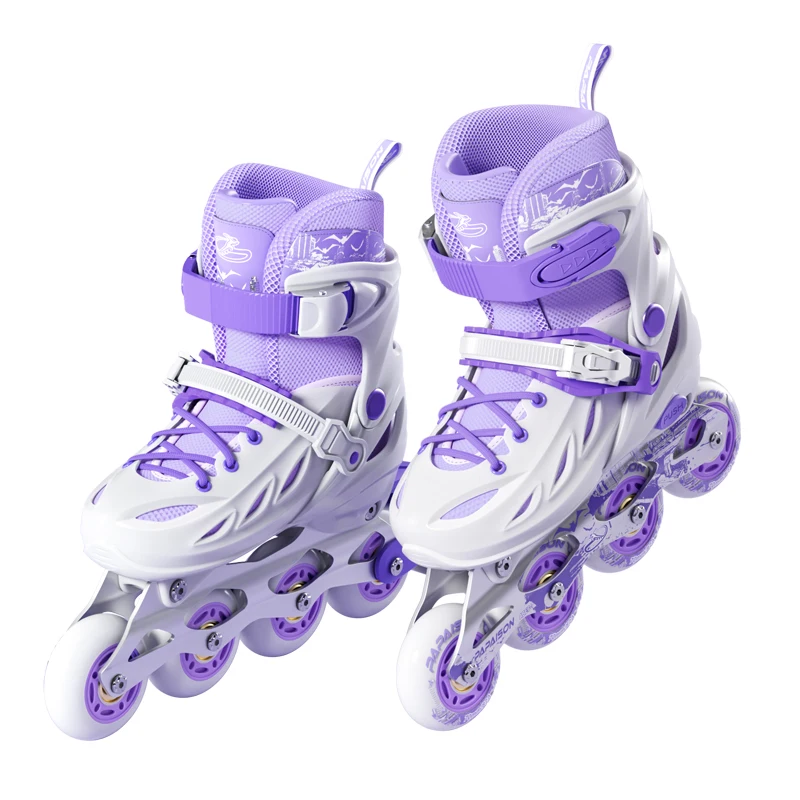 

Регулируемые мужские/женские высококачественные роликовые коньки из искусственной кожи с колесами для скоростного фитнеса, высококачественные мигающие роликовые коньки