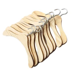 10Pcs Wooden Hangers Miniature Hangers Plastic Dolls Rack Toys for Kids Small Clothes Outfit Child Baby Doll Pretend Play Toys