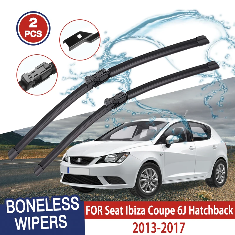 Wiper Blades For Seat Ibiza Coupe 6J Hatchback 2013-2017 Front Windshield Clean Window Windscreen Auto Parts Car Rain Brushes