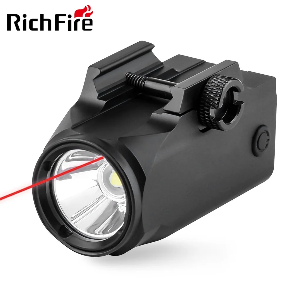 Richfire Tactical Laser Flashlight Combo Pistol 600LM Magnetic Rechargeable Gun Light Weapon Light Strobe for 20mm Rail