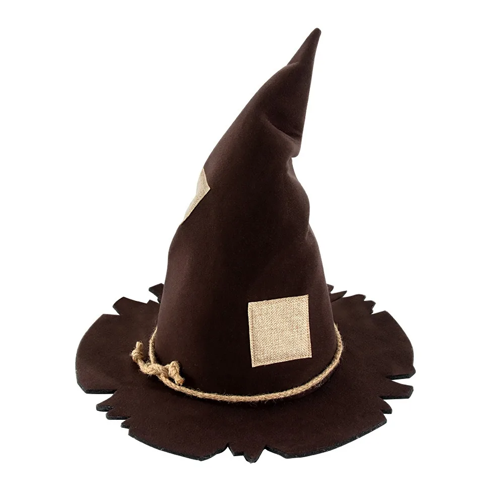 

Punk Purple Mesh Veil Wizard Cap Flower Oxford Halloween Witch Hats Decoration Pendant Scarecrow Patch Witch Hat Accessories