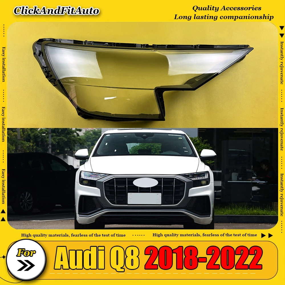 

For Audi Q8 2018-2022 Front Headlamp Cover Transparent Mask Lamp Shade Headlight Shell Lens Auto Replacement Parts