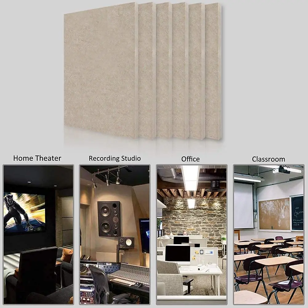 Soundproofing Insulation Acoustic Panel 6Pcs Sound Proof Wall Panel For Studio/Room/Sound-Absorbing Soundproof Home Accessories