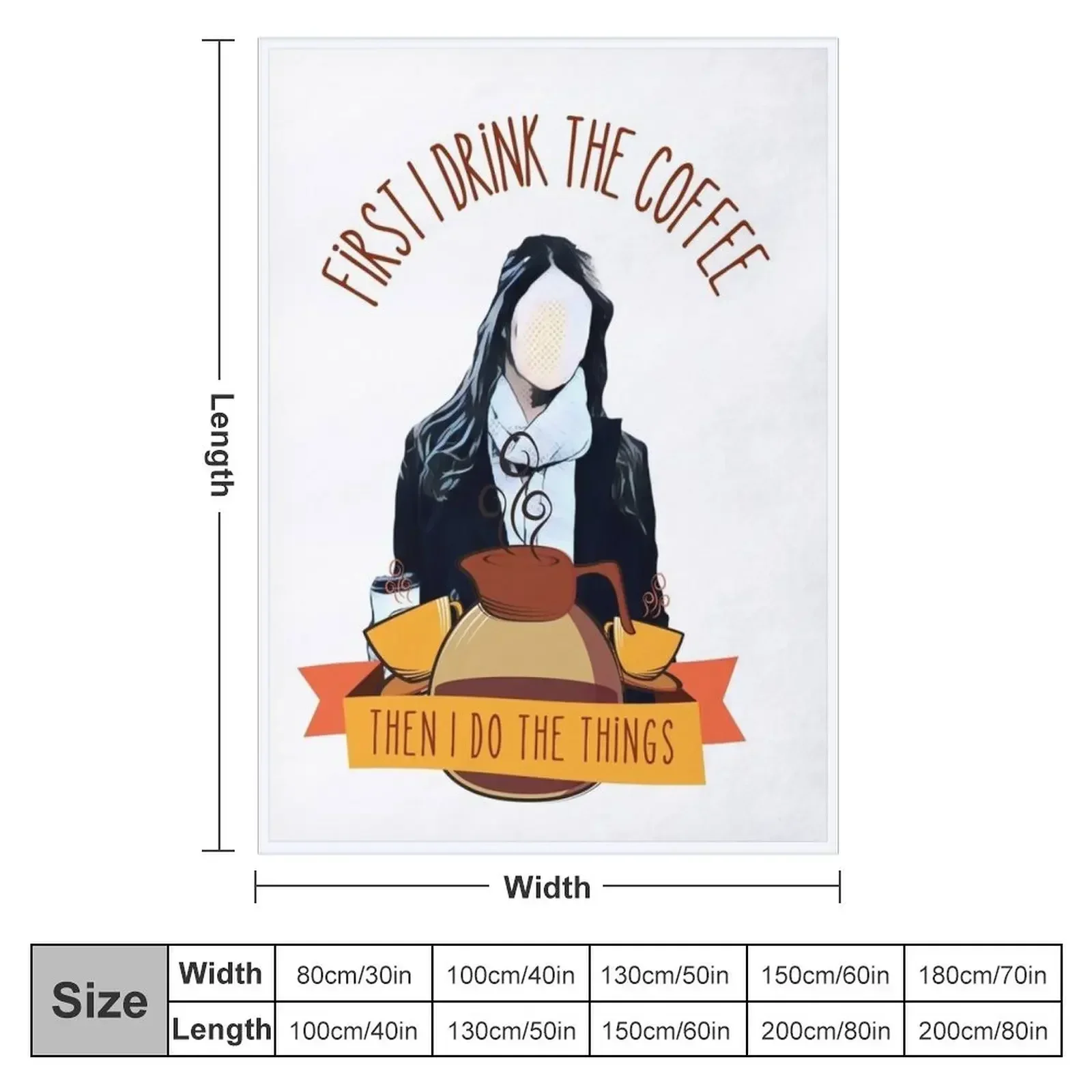 First I Drink the Coffee - Then I Do the Things - Coffee Jar and Girl - White Gilmore Throw Blanket