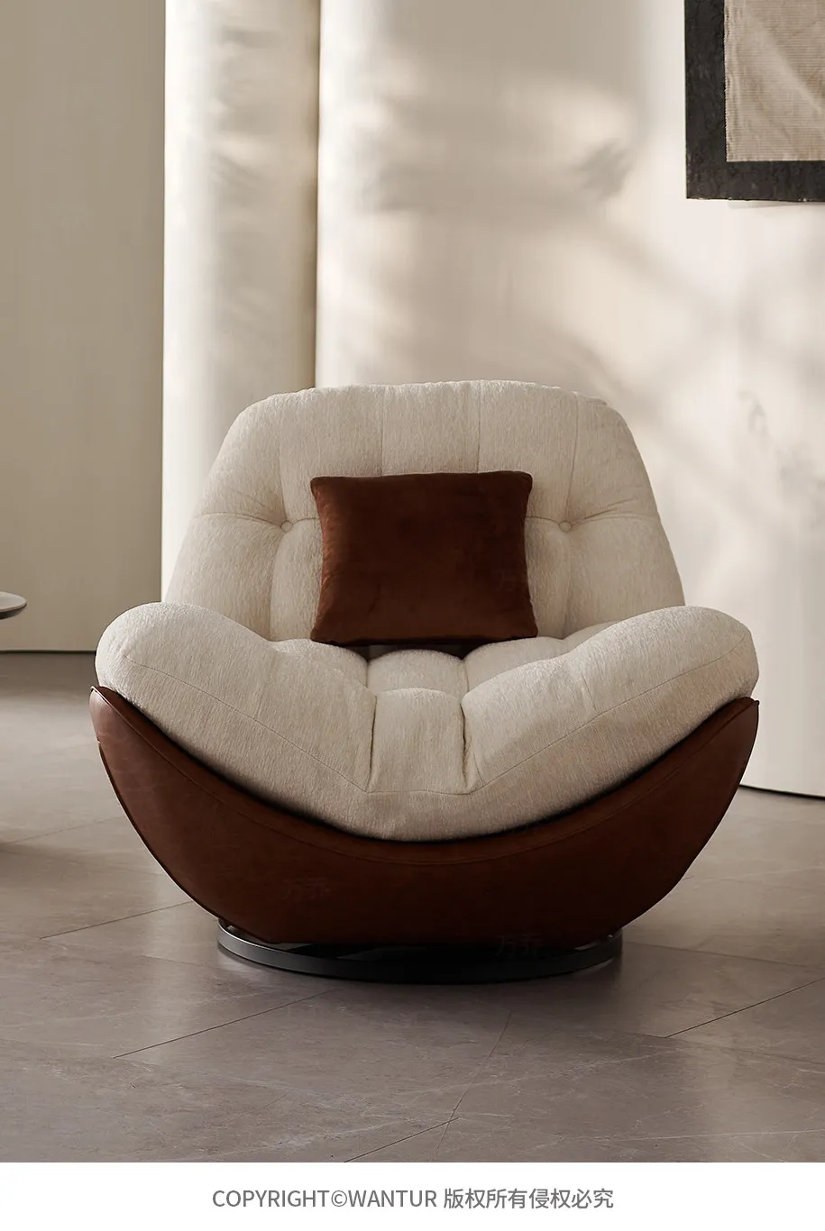 

Italian minimalist rotating single chair, modern creative sofa living room, balcony leisure chair