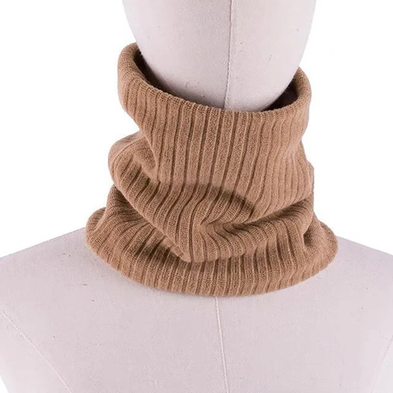 Knitted Scarf Winter Warm Snood Scarves Solid Thicken Wool Fur Neck Warmer Unisex Men Neck Scarfs Ring Female Pullover Scarf