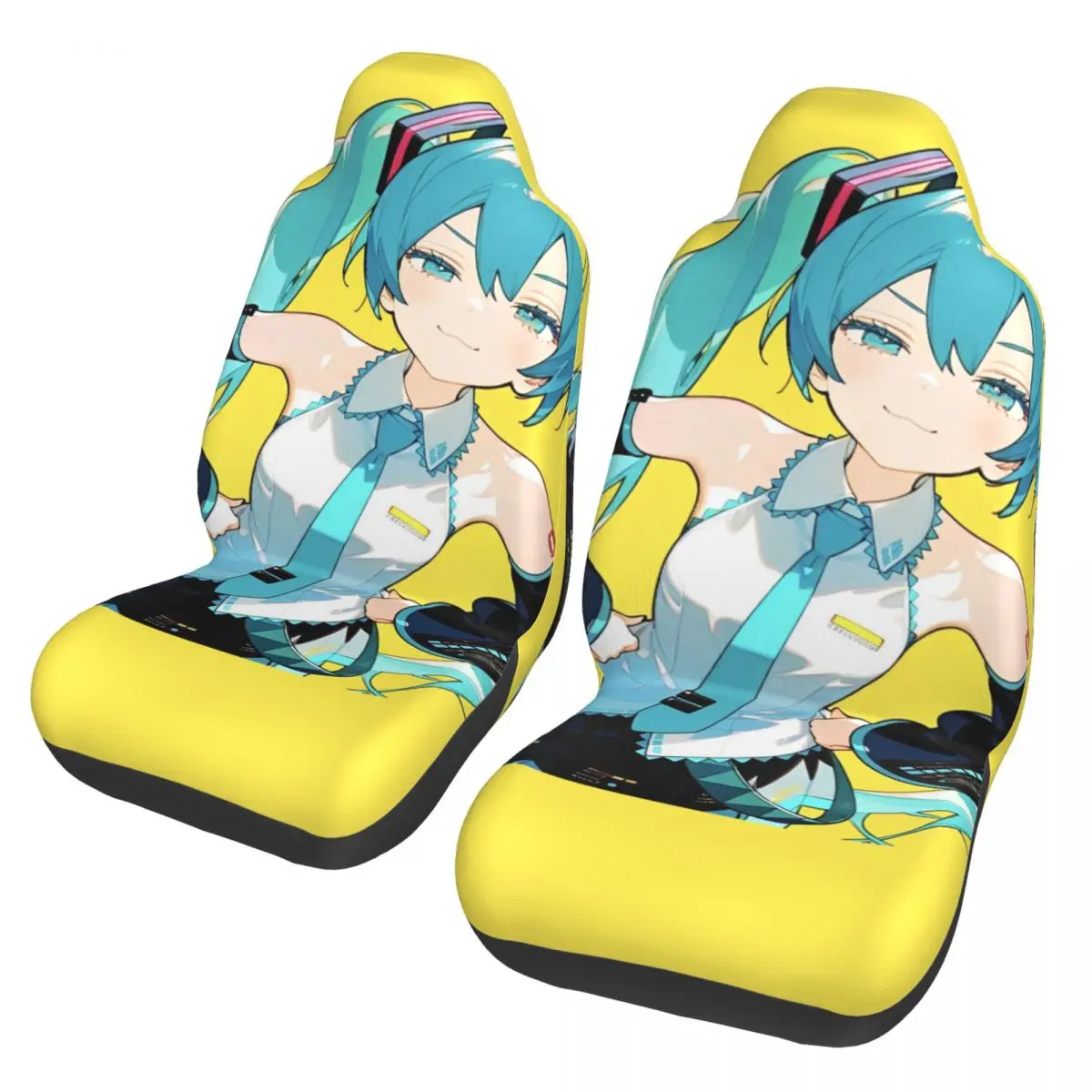 初音ミクカーシートカバー-防水-すべての車種に対応-アニメボーカロイドガールカーシートカバー-ポリエステル製-ハンティング