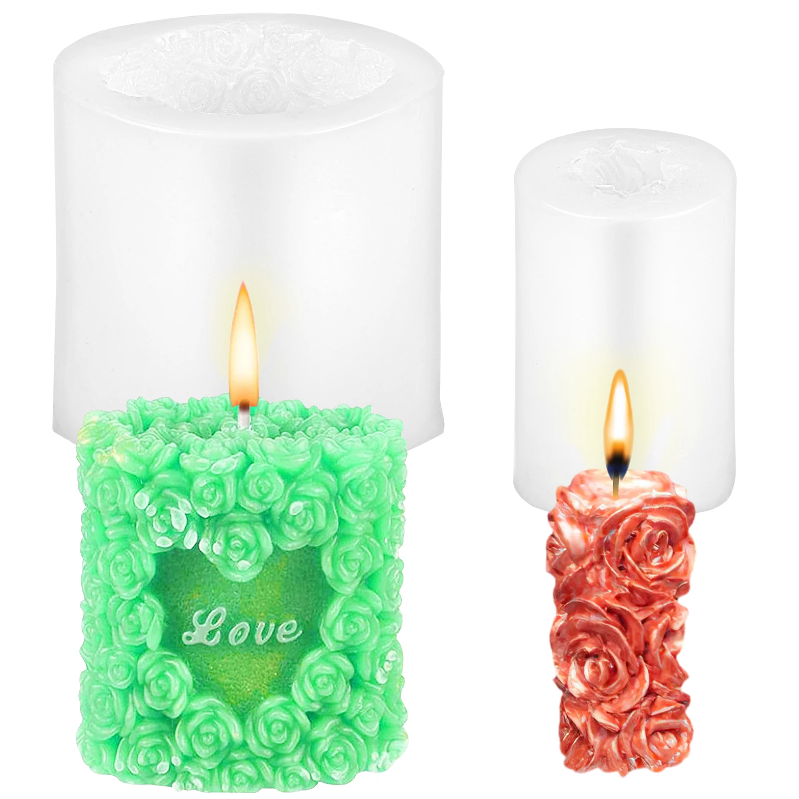 

ARTIBETTER 2Pcs Silicone Mold for Making Fondant Rose Soap Wedding Crafts Creative Mould