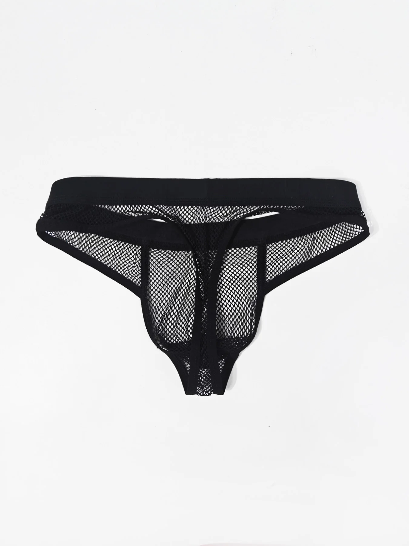 Mesh Briefs Men G-string For Bedroom For Party Men Elastic Waist G-string Sexy Underwear Mesh Hollow Design See Through