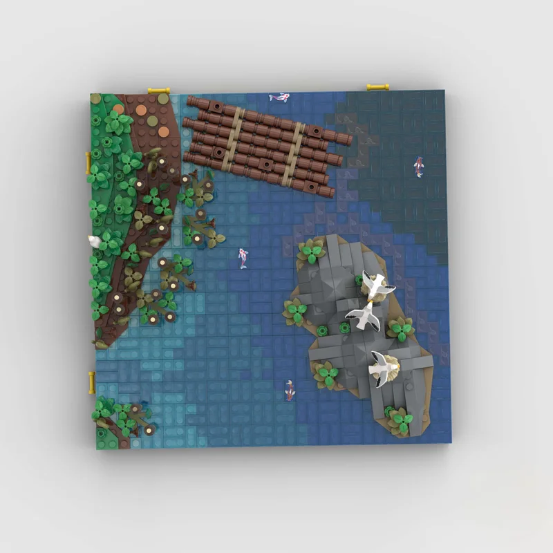 Moc Baustein Modular A13 Castle-Rivers Rocks Floß Landschaft ExpansaionTechnology Block Weihnachten DIY Spielzeug Bau Geschenk