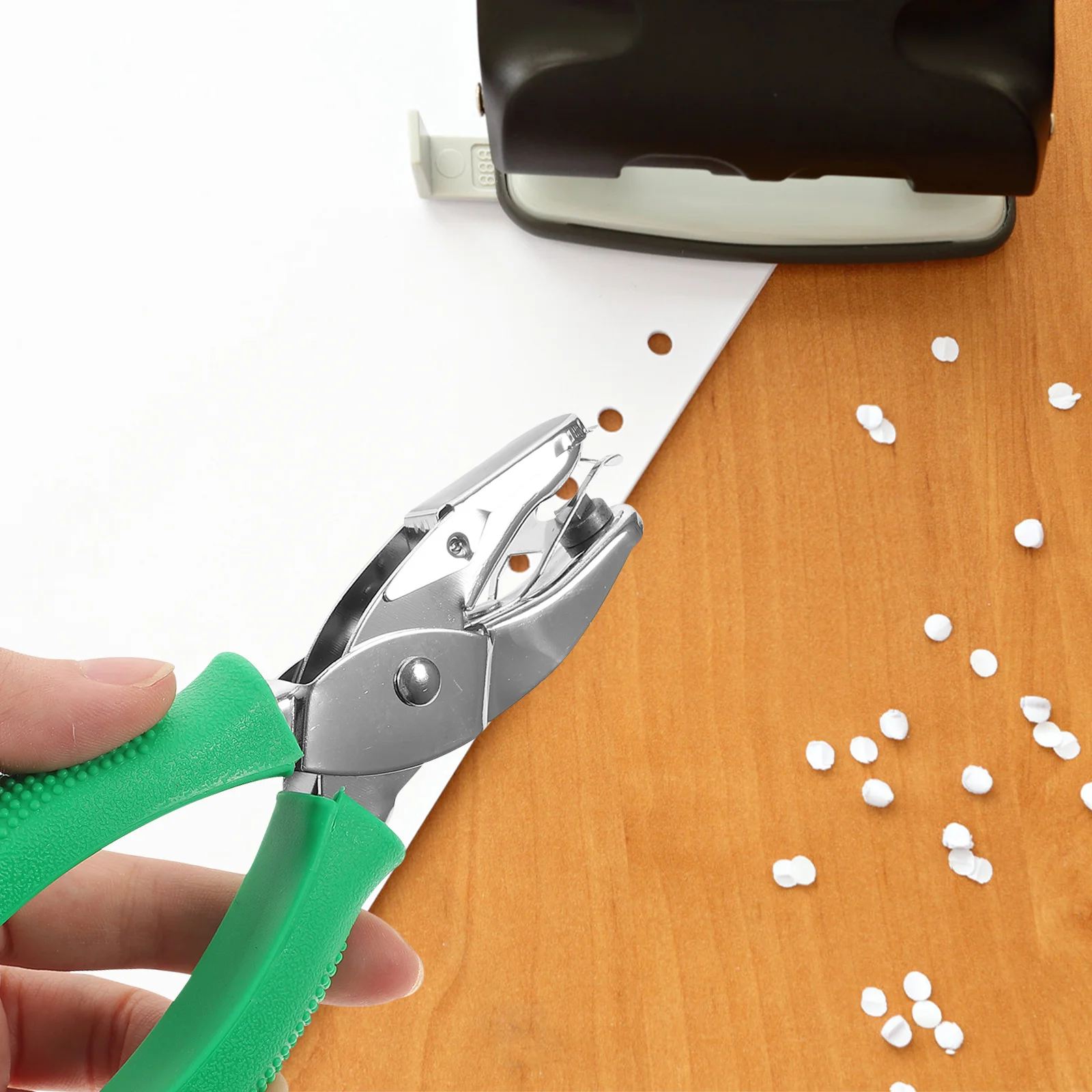 مثلث ثقب الناخس ثقب واحد صغير لكمة الموثق مؤشر بطاقة ورق الحرف أداة ثقب الورق الصغيرة توفير المساحة طويلة الوصول #3