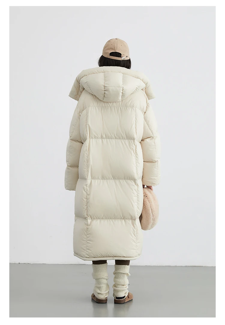 CHIC VEN Women Long Down Coats Hooked Loose New Solid Woman Down Jacket Thick Soft Warm Female Overcoat Autumn Winter 2025