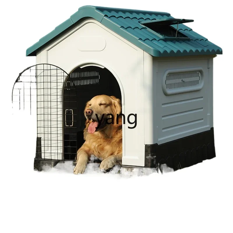 Yjq Kennel Four Seasons Universal Dog House Rain-Proof Small Medium and Large Summer Outdoor Dog House Outdoor