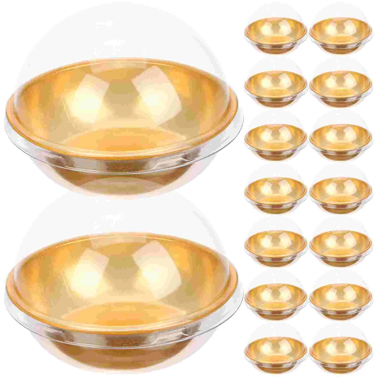 

50 Pcs Individual Cupcake Holder Mini Dessert Boxes Dome Round Container Containers Golden