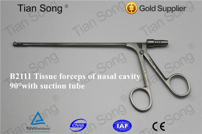 

Surgical Instruments Nasal Tissue forceps of nasal cavity 90 degree with suction tube