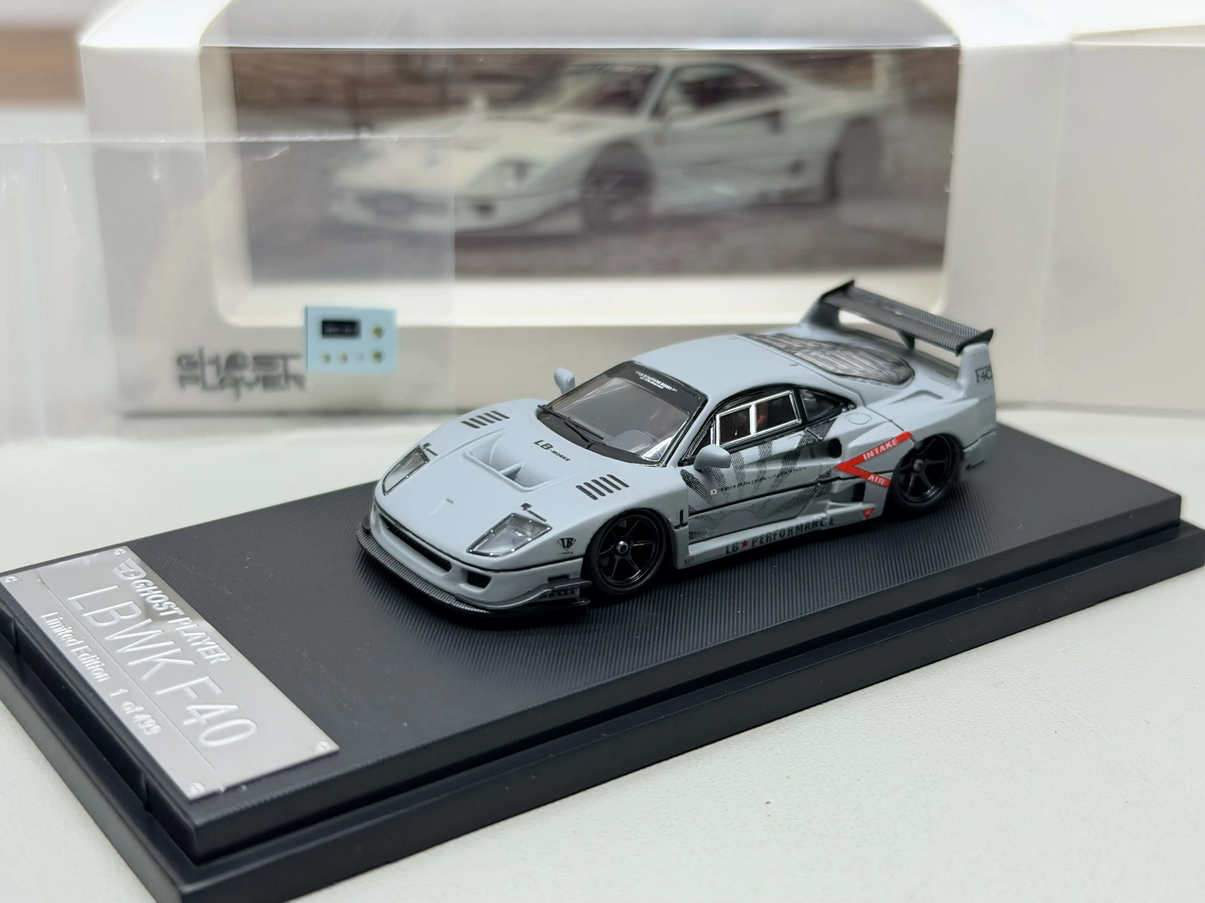 Diecast GHOST PLAYER X SW 1:64 Scale Jumping Horse F40 Widebody Alloy Car Model