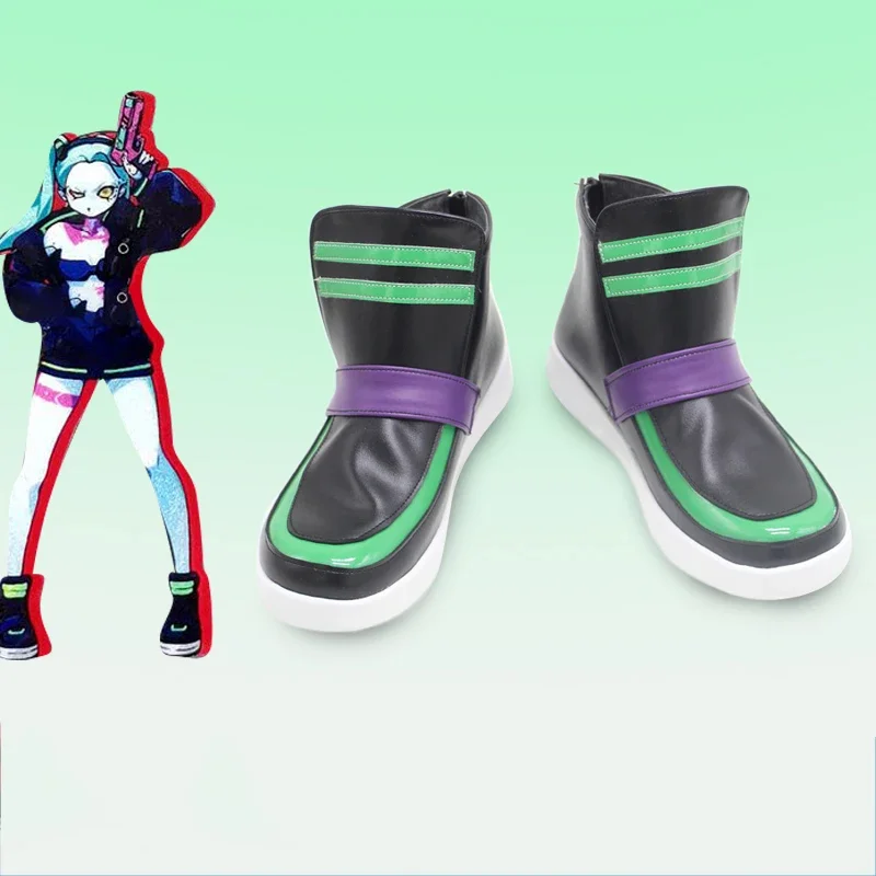 Rebecca Cosplay Shoes PU Leather Shoes Anime Cosplay Props Halloween Carnival Boots Custom Made view 2
