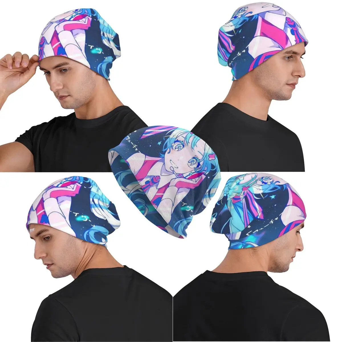Männer Frauen Hatsune Miku Chemo Beanies Skullies Zubehör Herbst Winter Kopfbedeckung Motorhaube Strickmütze Beste Geschenkidee