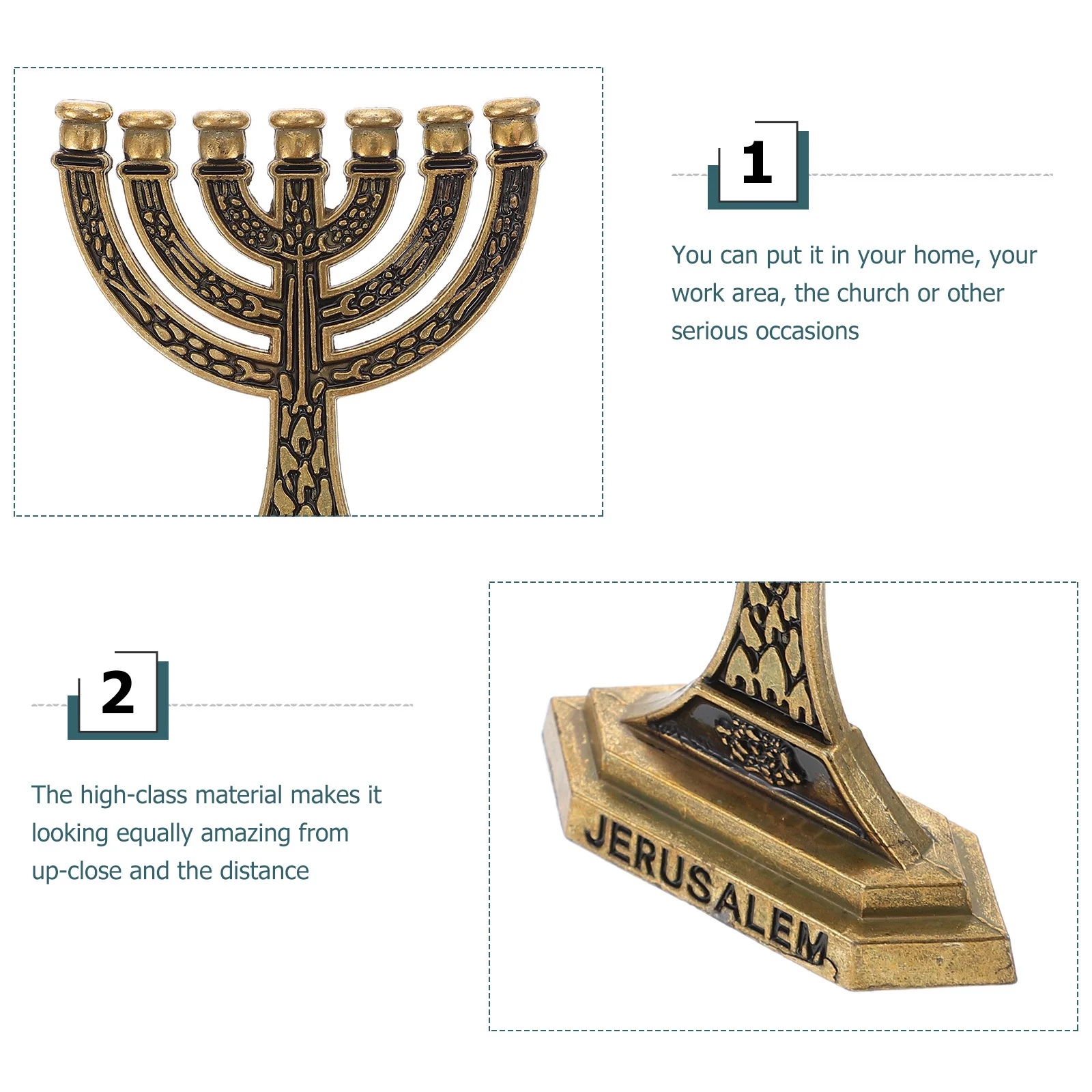 

2pcs Seven Holes Holder Vintage Religious Desktop Ornaments Retro Holy Cups For Worship Home Decor Candlesticks