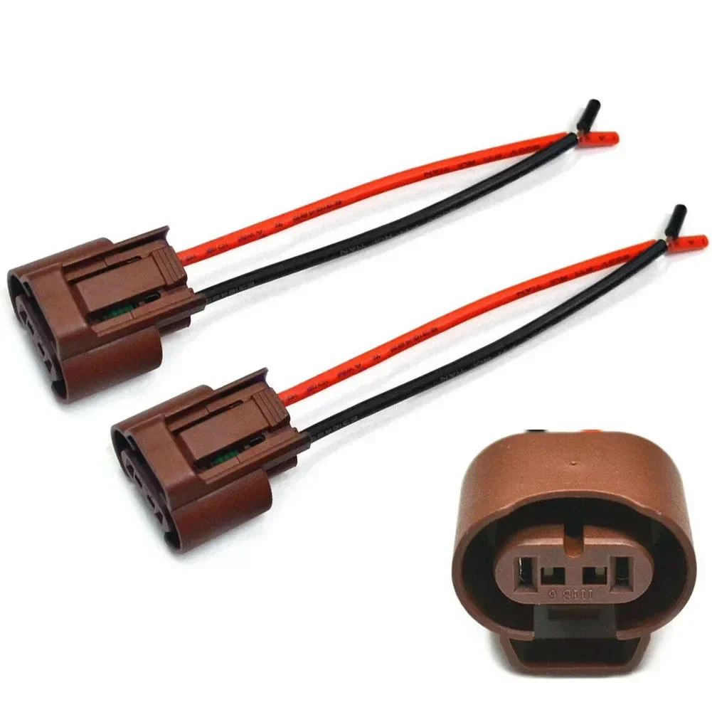 2pcs Pigtail Female U 9006 HB4 Two Wire Harness Fog Light Socket Connector Bulb Preventing Melting Wire  Caused By High Watt Bul