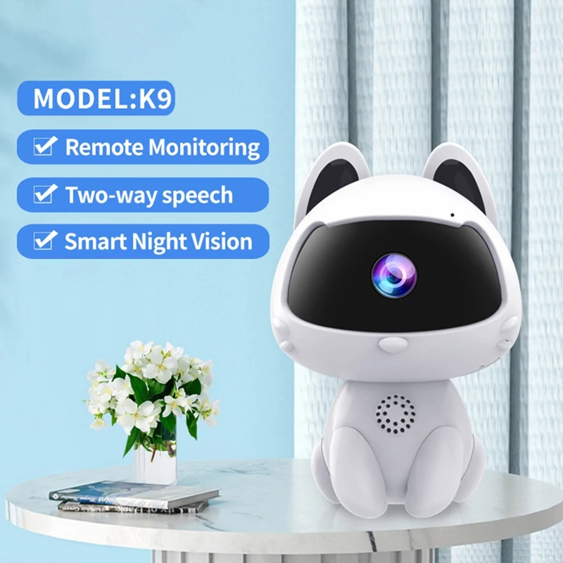 HD Smart Cat WiFi IP Camera Indoor Home Security Baby Monitor Automatic Tracking Video Two-Way Audio Surveillance Camera-AD23