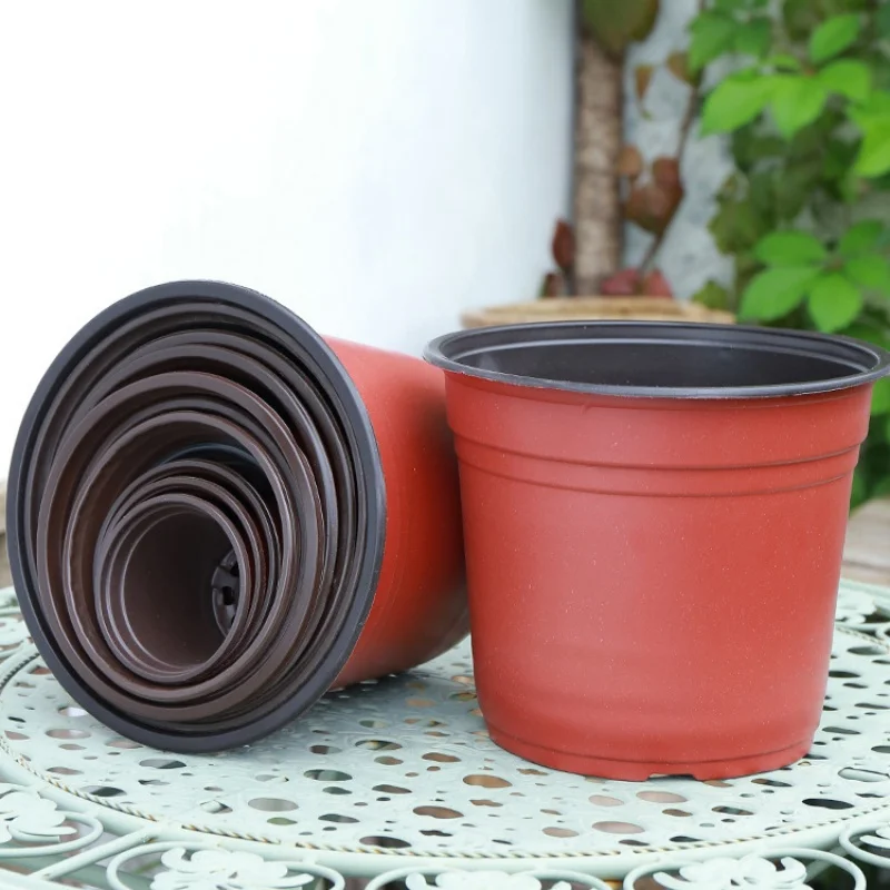 20pcs Plastic Flowerpots Simple Nursery Seedling Pot Flowers Seed Breeding Planters Container Box Garden Supplies Tool