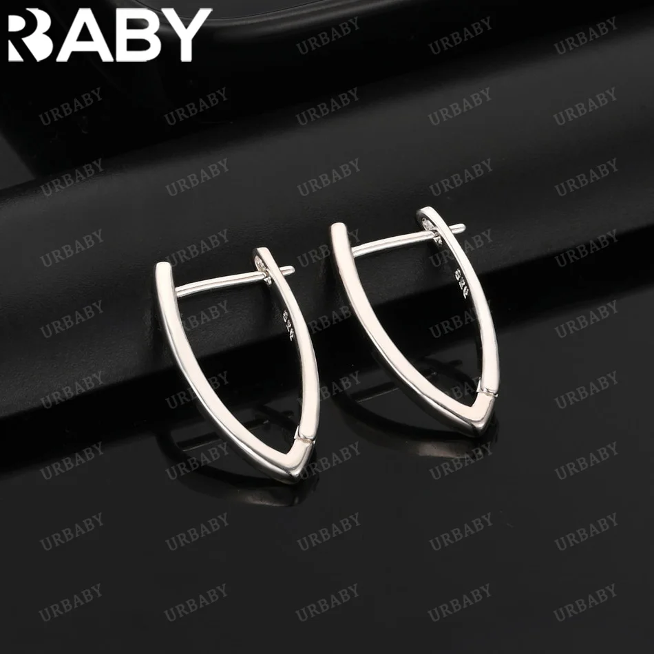 

URBABY 925 Sterling Silver V-shaped Earrings for Woman Anniversary Gift Popular wild Fashion party Jewelry