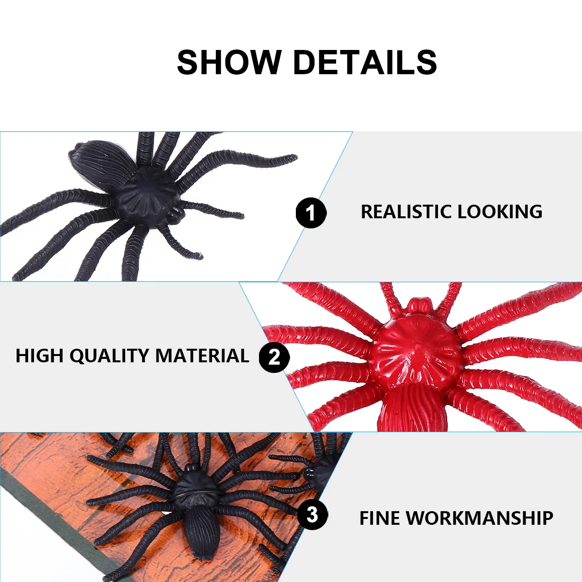 

16 Pcs Horror Scene Props Realistic Spiders Halloween Toys Decorations Hairy Model Horriable