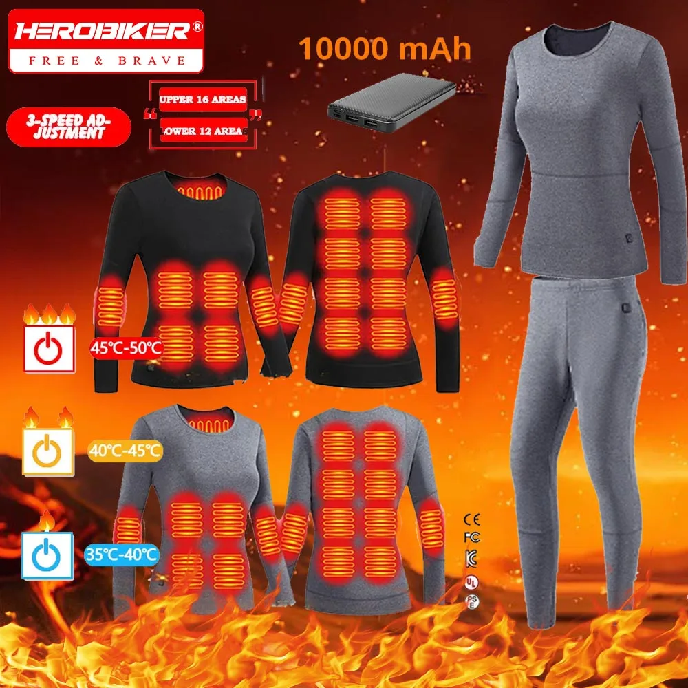 

28 Areas Heated Underwear Set Women Men USB Electric Heating Jacket Winter Underwear Thermal Suit USB Electric Heating Clothing