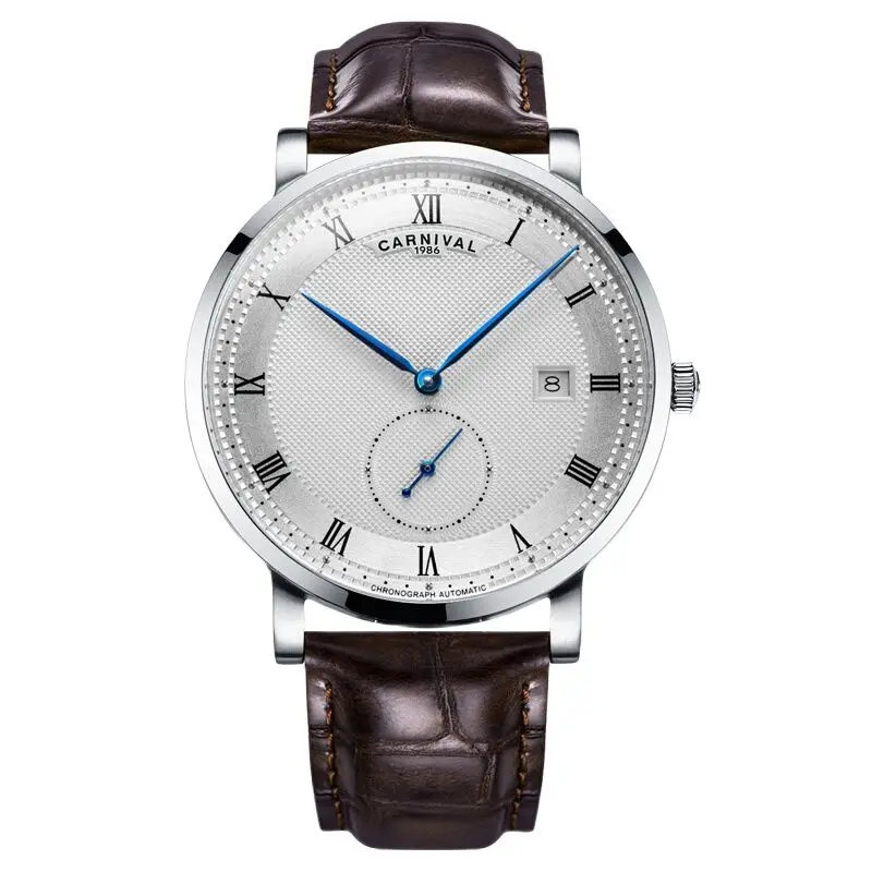 

New Switzerland Luxury Brand Carnival Men's Watches Automatic Mechanical Waterproof Reloj Hombre Sub-dial Auto Date Clock C8019