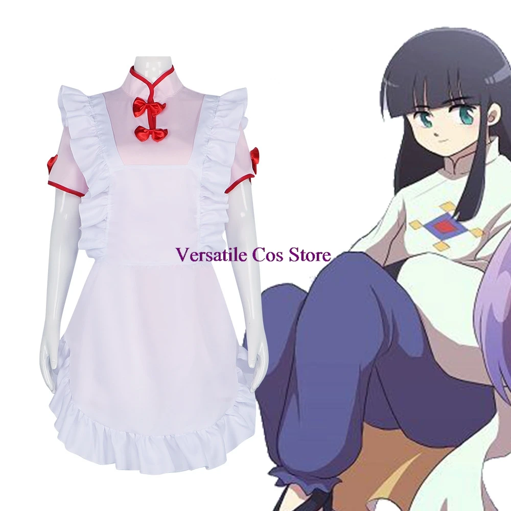 Anime Ranma 1⁄2 Shampoo Cosplay Kostuum Pruik Cheongsam Shampoo Schort Jurk Set Vrouwen Meisjes Conventie Evenement Kerst Kostuums