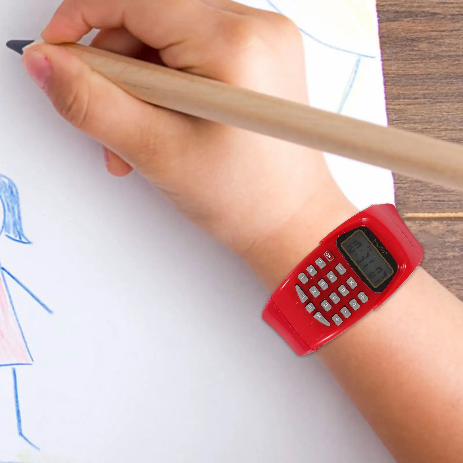 

2Pcs Calculation Watch for Waterproof Calculator Wrist Watch Educational Math Practice Gift for Red