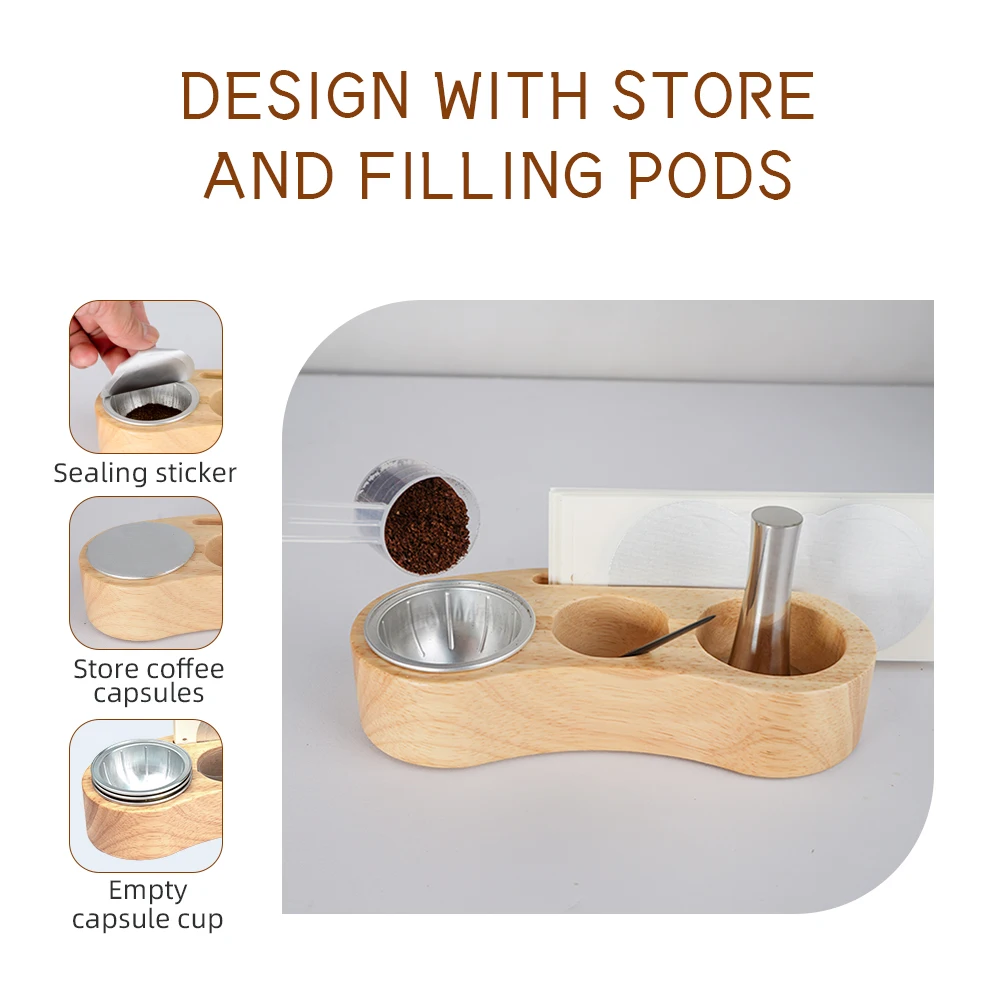 Espresso Capsules Filling Holder 80/150/230ml Empty Capsules Self-adhesive Seal Lids Compatible With Vertuoline Makers