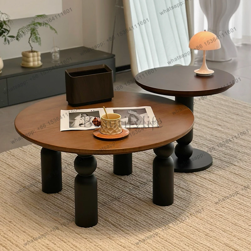 Simple Round Minimalist Mid Century Coffee Table Elegant Modern Living Room Coffee Table Furniture