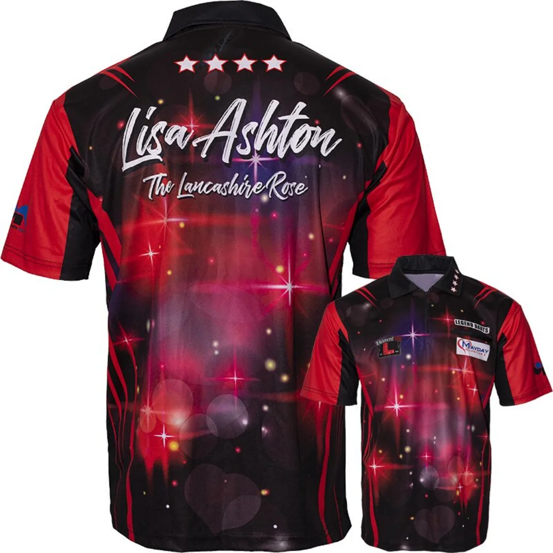 Legend Darts Official Lisa Ashton Red Dartshirt Matchshirt Dart Shirt Sports Men's T-Shirt Children's Clothing Tee Y2k Woman