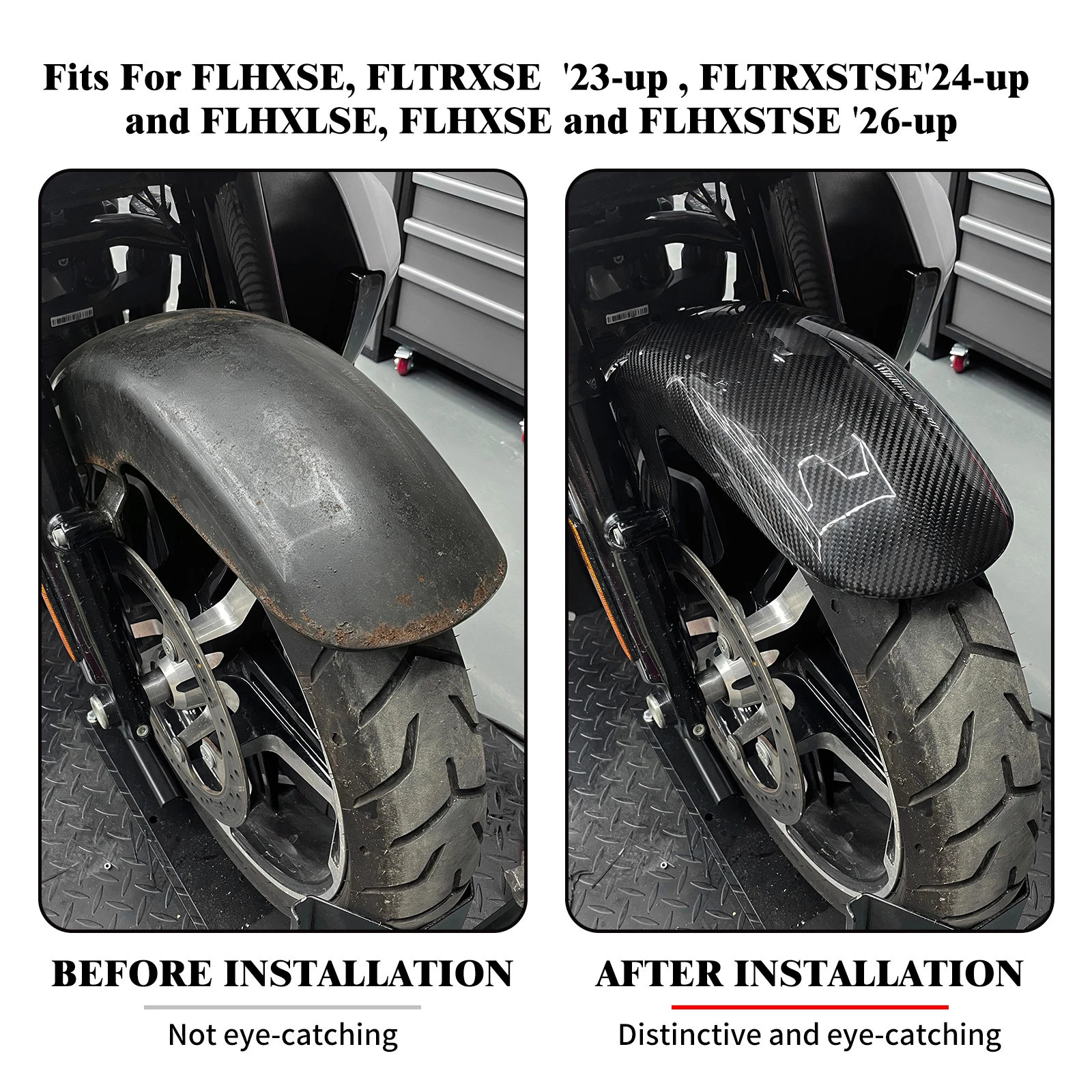 Texture Front Fender Mudguard Motorcycle For Harley Touring FLHXSE FLTRXSE 23-Up FLTRXSTSE FLHXLSE 24-Up FLHXSE FLHXSTSE 26-up