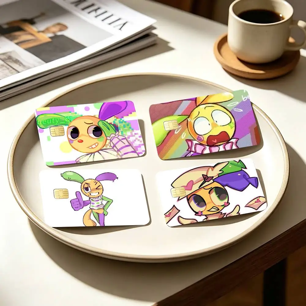 Cute Cartoon Horror L-Looey   4pcs 1Set Card Stickers Small Waterproof Chip 4PCS Card Sticker Anti-Scratch