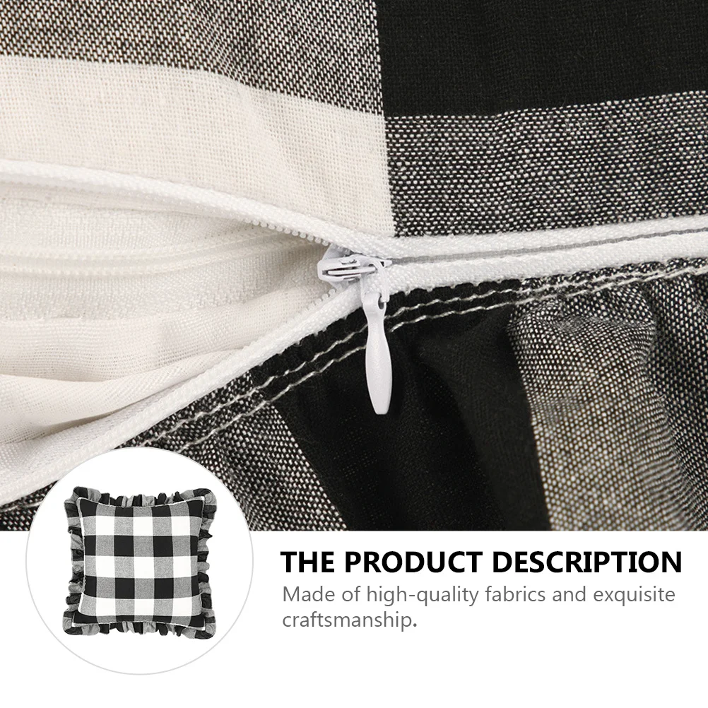 

Checkered Pillow Cover Fashionable Household Pillowcase for Sofa Couch Decorative Pillow Protector Chic Pillowcase