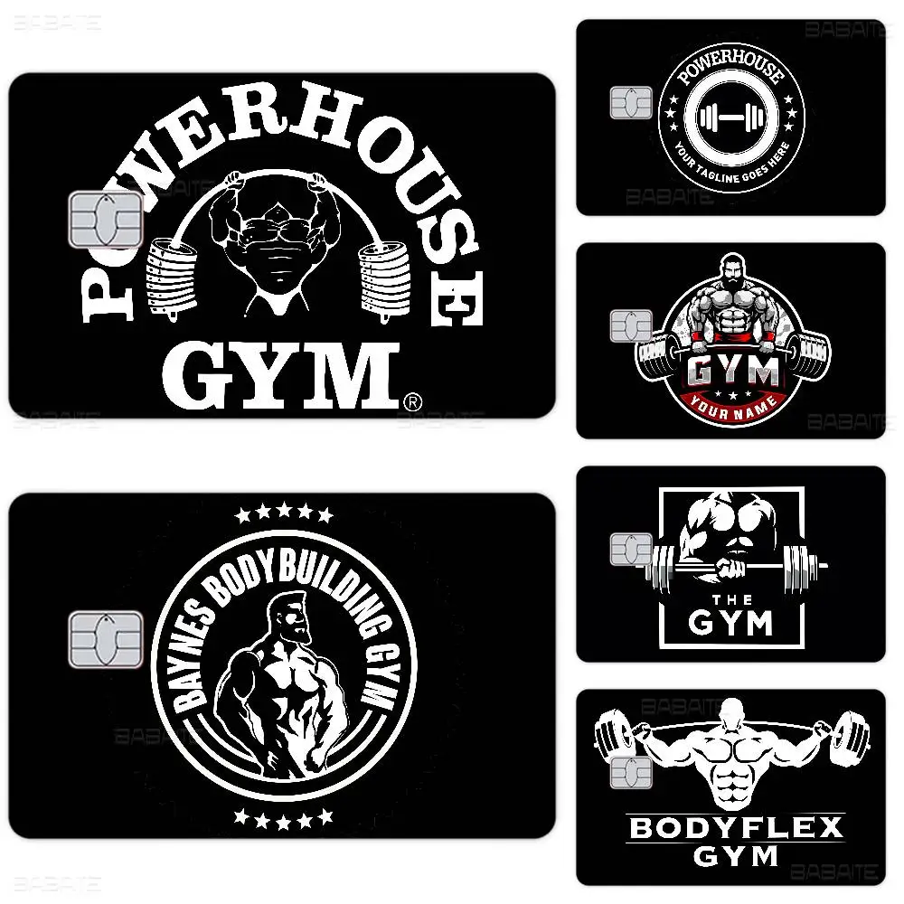 Bodybuilding Fitness Powerhouse Gym Spend or Save Shell On Off Ultra Thin No Fade Sticker Cover Film for Debit Credit Card