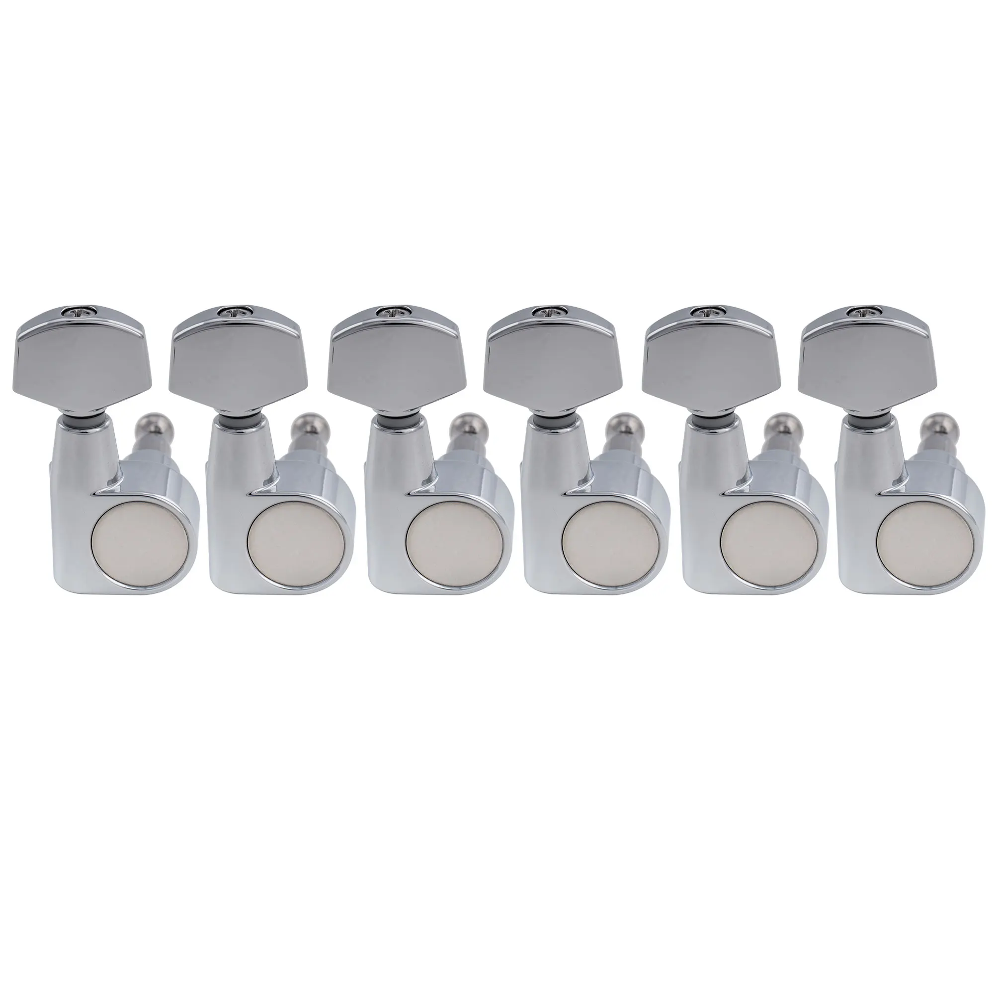 Musiclily Pro R18T 6-in-line 18:1 Ratio 2-Pin Full Sealed Machine Heads Tuners Tuning Pegs Keys for Squier ST Tele Style Guitar