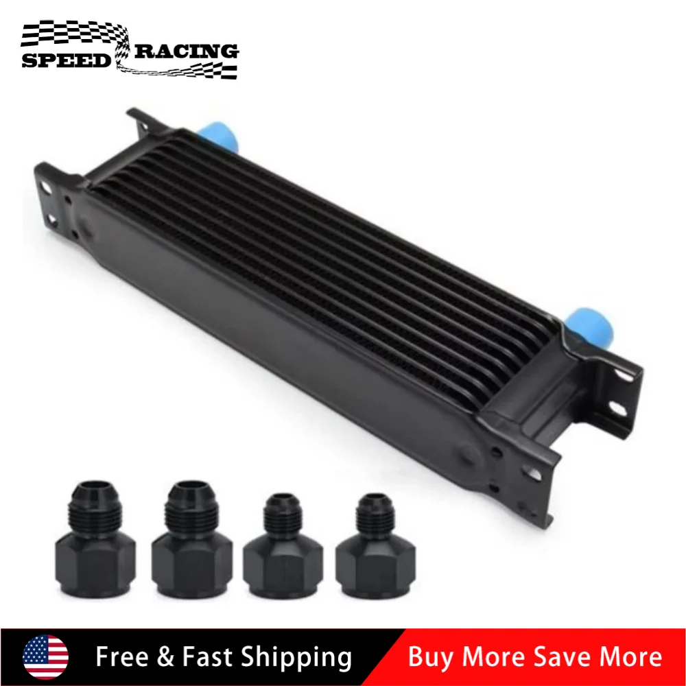 

Universal 10 Row 10AN Aluminium Engine Transmission Oil Cooler Kit with 6AN 8AN Adapter Black ZZ-1027