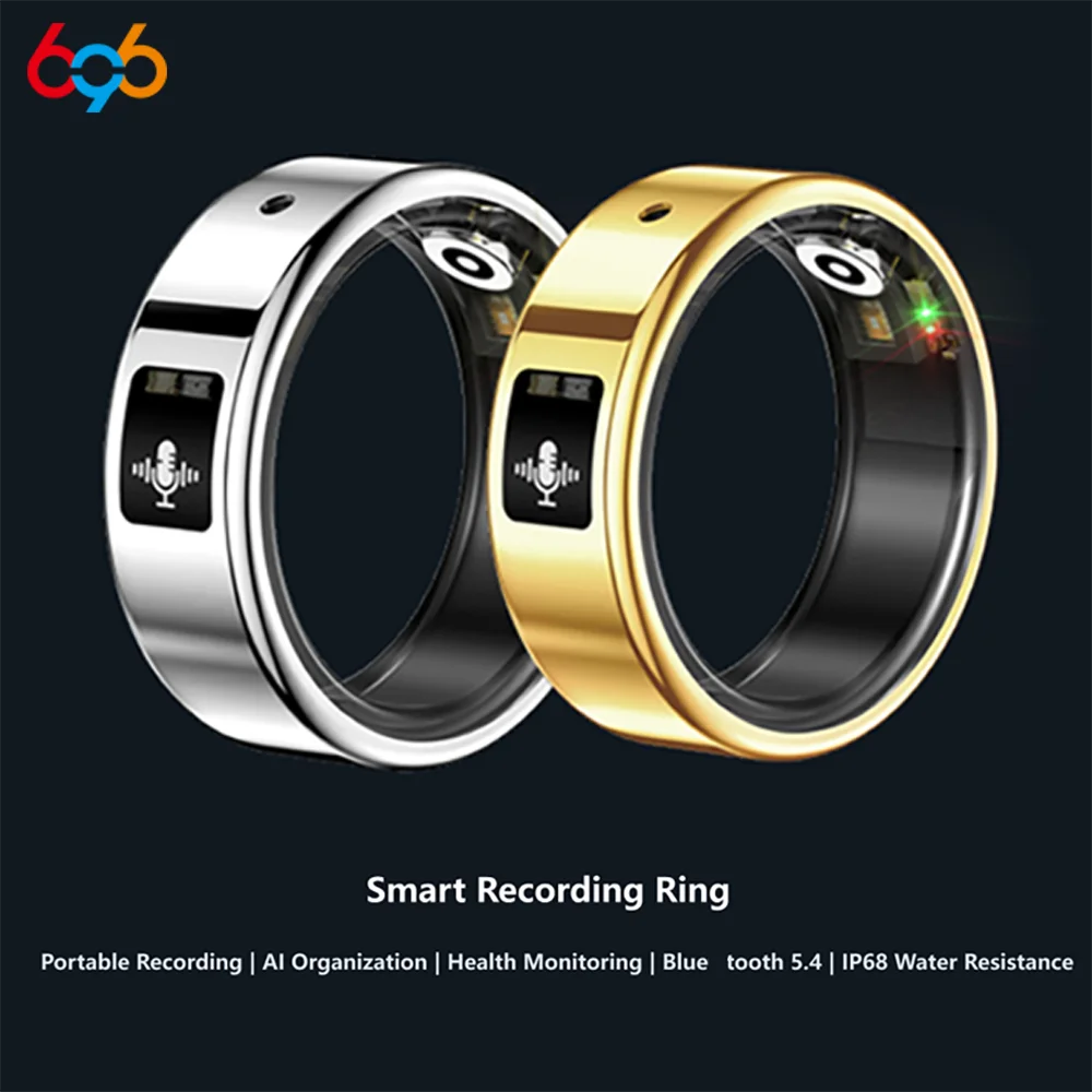 696 Heart Rate Sleep Health Smart Ring Intelligent Recording Rings IP68 Waterproof Multi-Sport Modes Remote Photo Capture