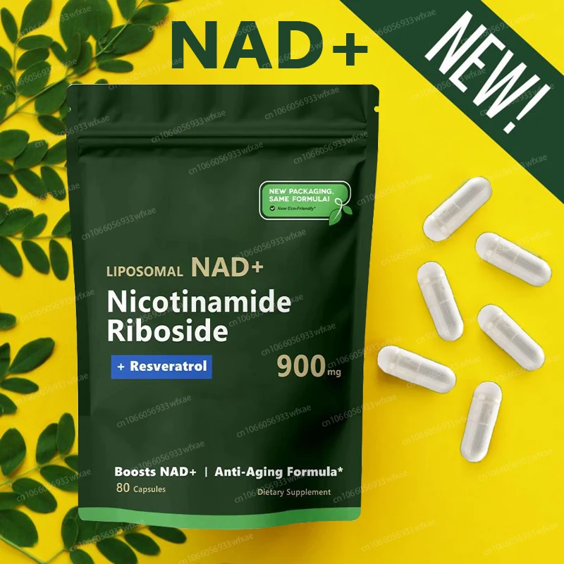 80/400Pills NAD+ Supplement Anti Aging Cell Health Energy Focus Liposomal Nicotinamide Nucleoside 900mg Resveratrol Quercetin