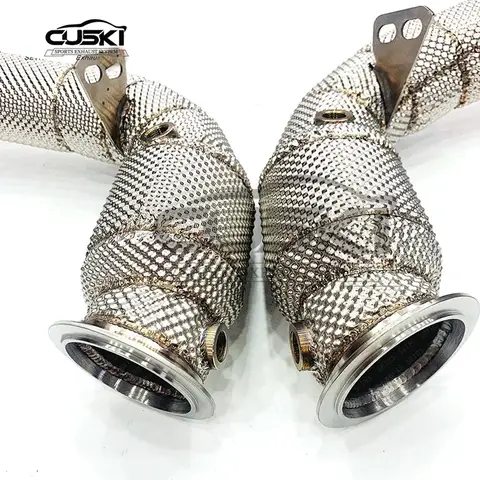 캣리스 다운파이프 없는 고성능 스테인리스 스틸 배기 다운파이프, M5 M6 4.4T 2013