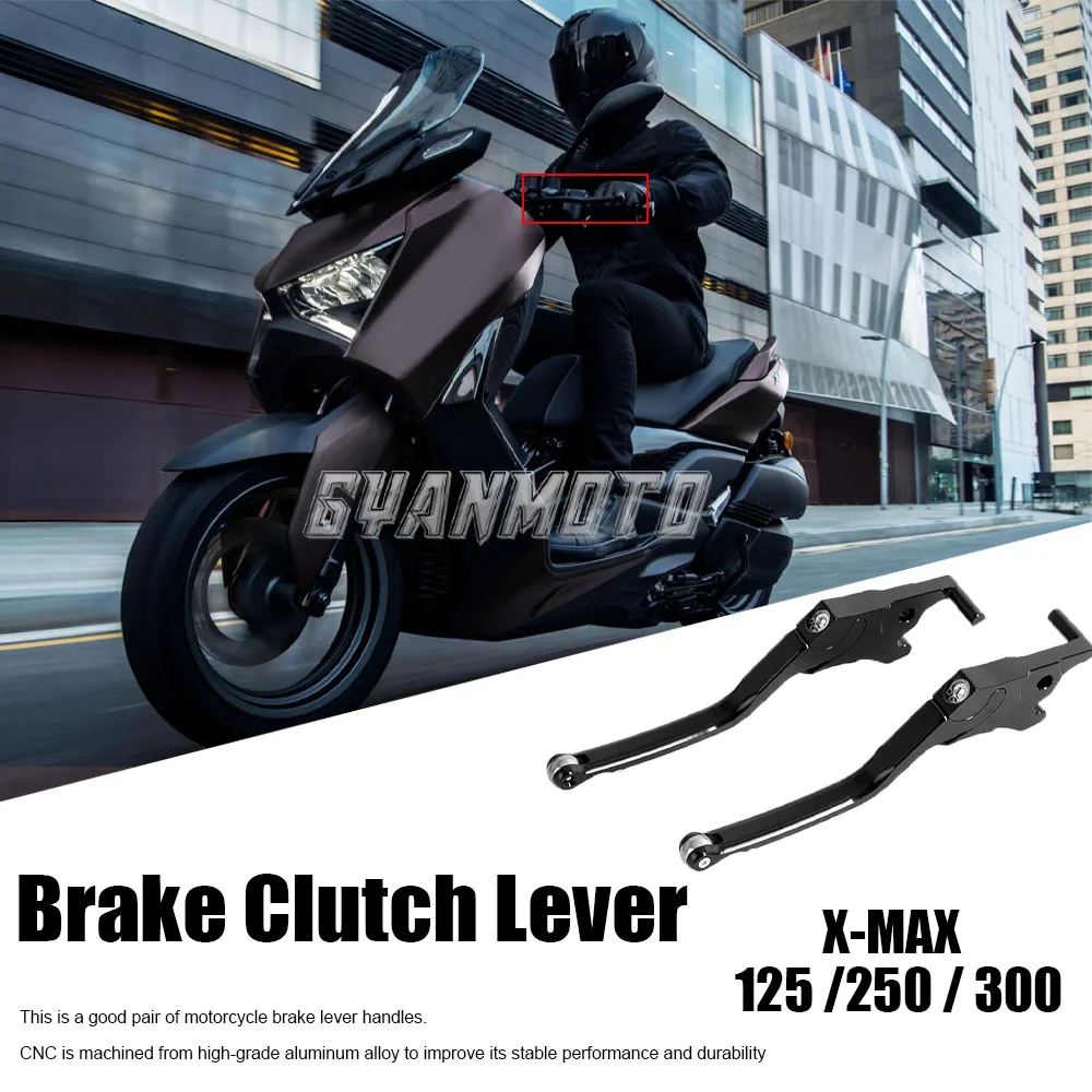 

Motorcycle Black/Silver Brake Clutch Levers Accessories For Yamaha XMAX125 XMAX250 XMAX300 X-MAX XMAX 125 250 300 X-MAX300