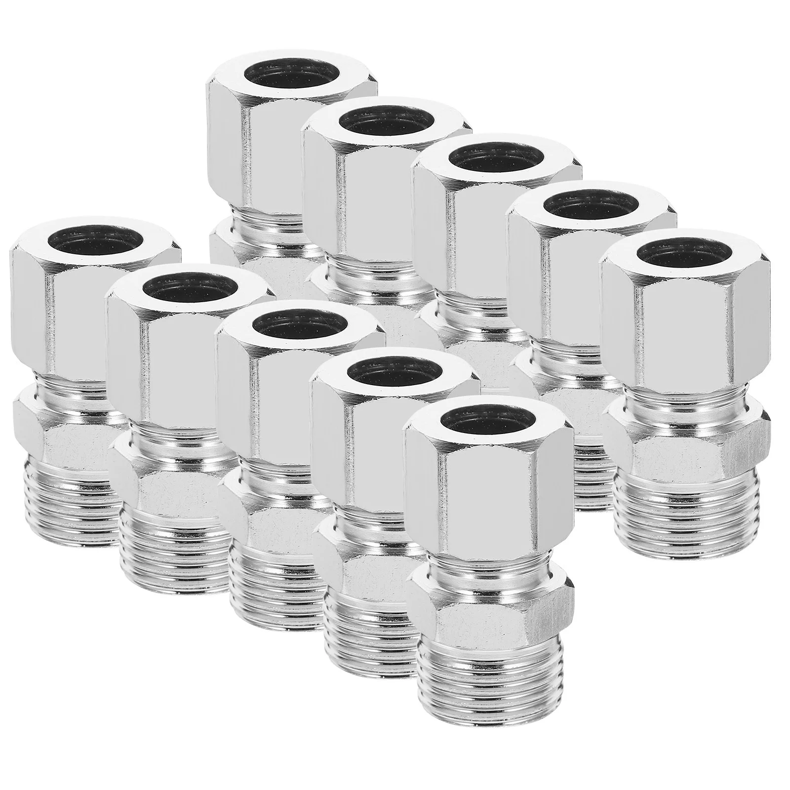 

10Pcs Stainless Steel Compression Fitting G1 2 Male Pipe Thread Adapter High Pressure Resistant Straight Connector